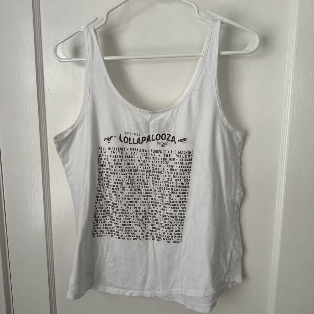 Lollapalooza Tank Top Women's Large 2015 Music Festival Shirt Cotton - Picture 10 of 14